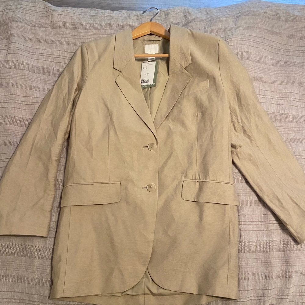 NWT H&M Oversized Light Green Blazer Size Small